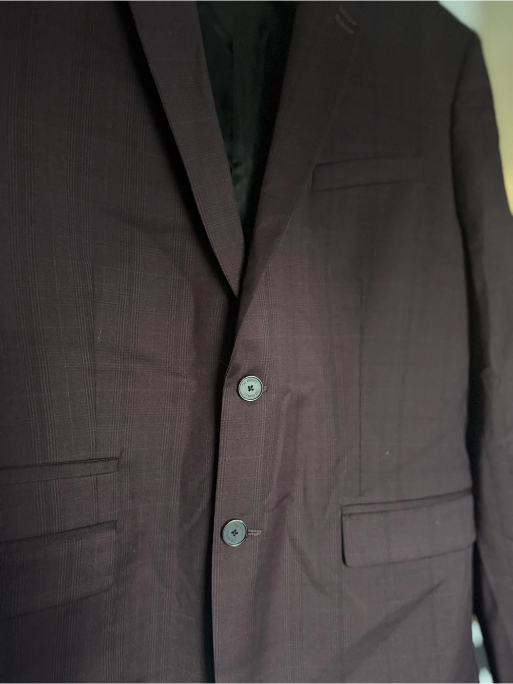 The Kooples Men's Structured Fitted Plum Blazer - French Sz 52=US L